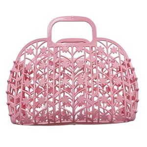 Pink flower jelly bag basket